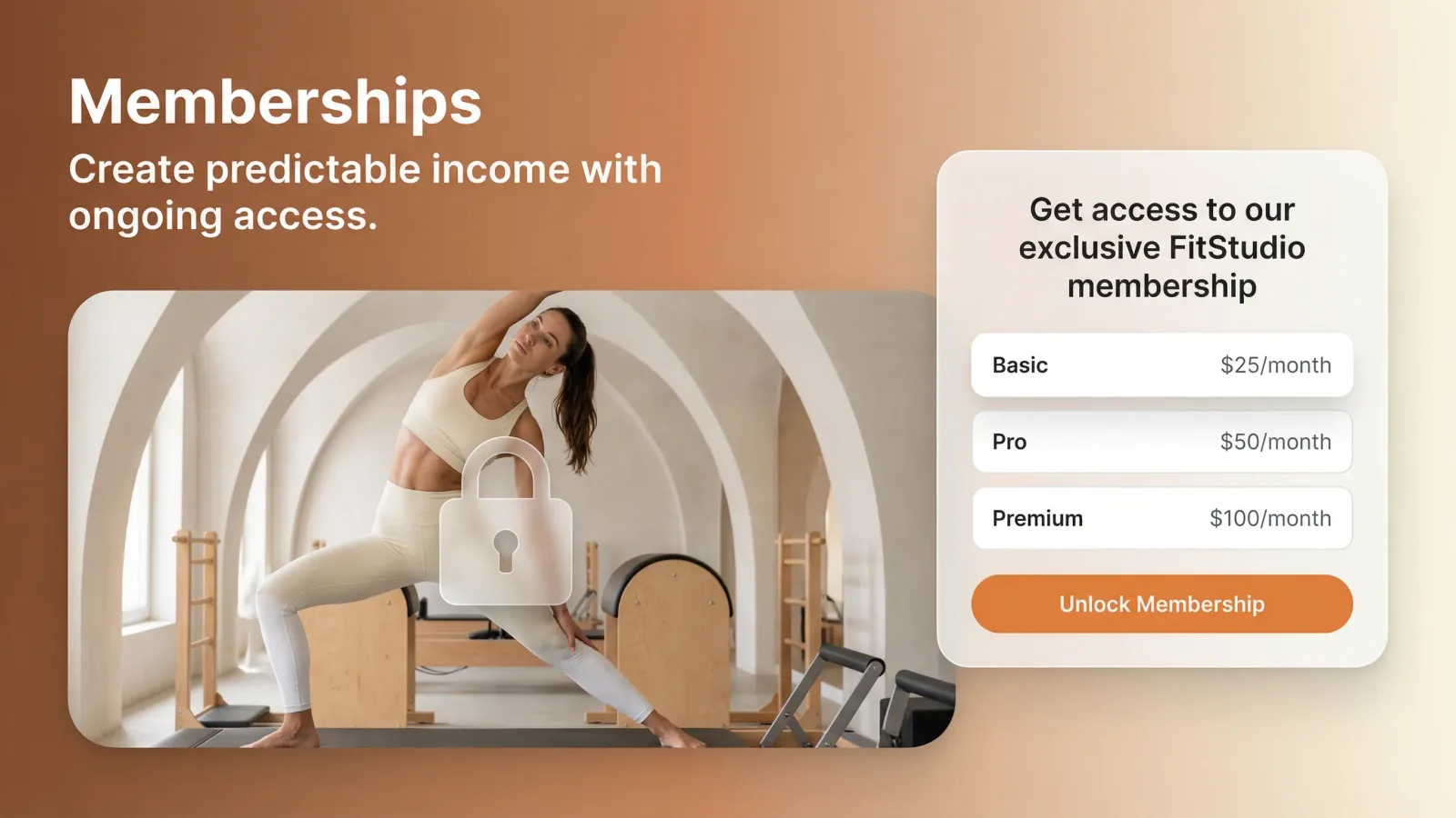 Membership site dashboard with subscriber metrics and content library