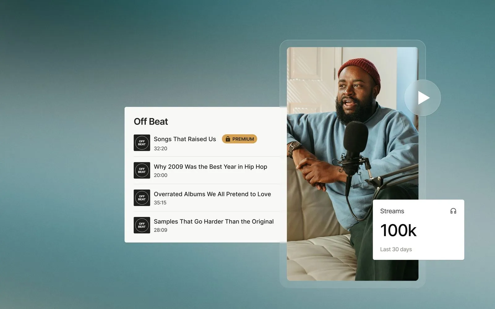 Kajabi podcast hosting and publishing interface