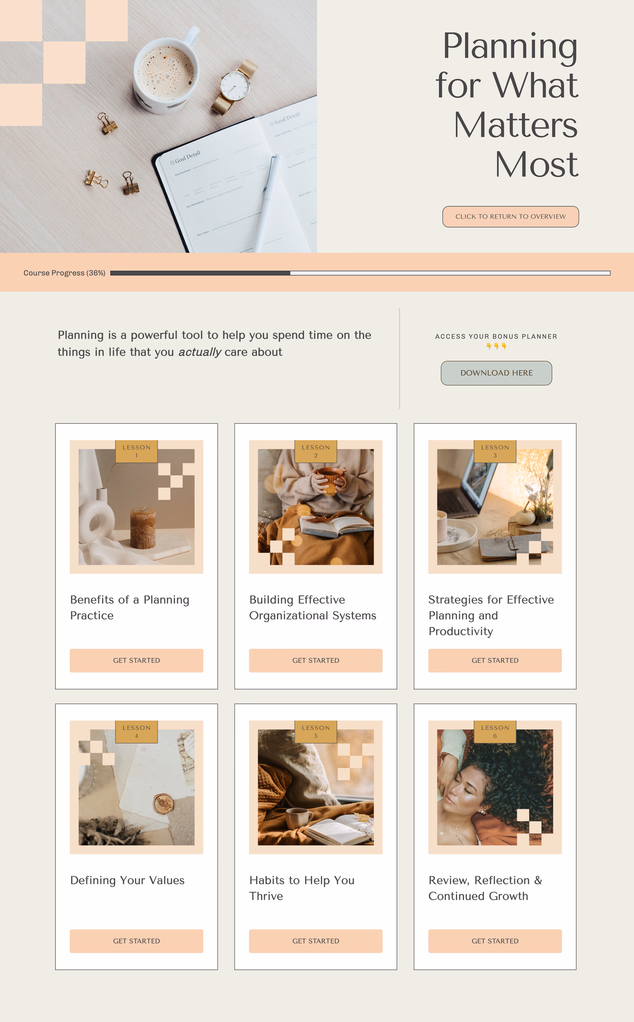 Teachery minimalist course interface