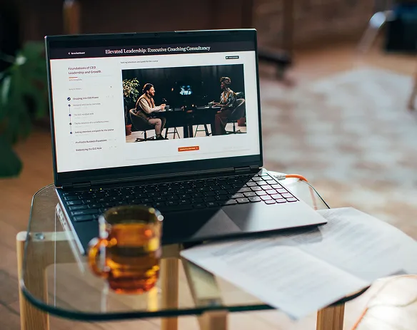 Thinkific course page for a coaching program